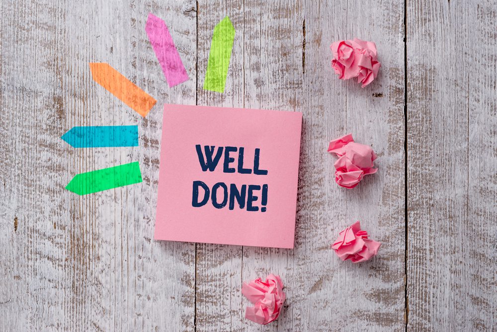 Well done image in Make Self Care Simple brand colours – completion of 28-day self-care challenge