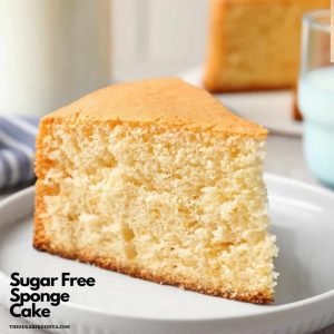 Light, airy sponge cake with a soft yellow interior and delicate crumb.